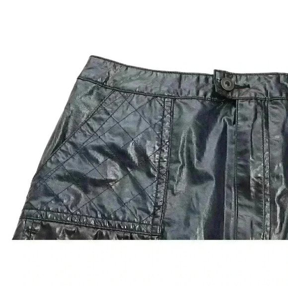 NWT Free People Blue Faux Leather Quilted Mini Skirt Size 8 Cargo Pockets $128 - Picture 5 of 11